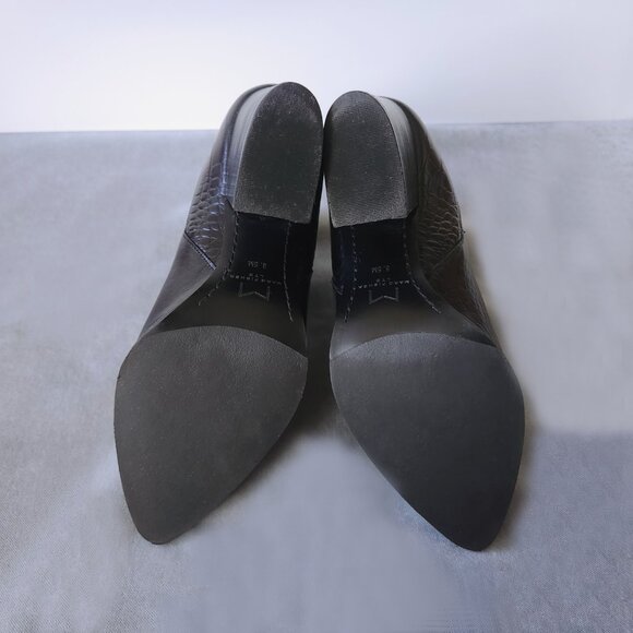 NEW Marc Fisher Chic Black Leather Ankle Boots Crocodile Pattern Size 8.5 M NWOB - Picture 5 of 7